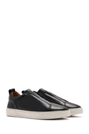 Male Black Leather Sneaker | Derimod