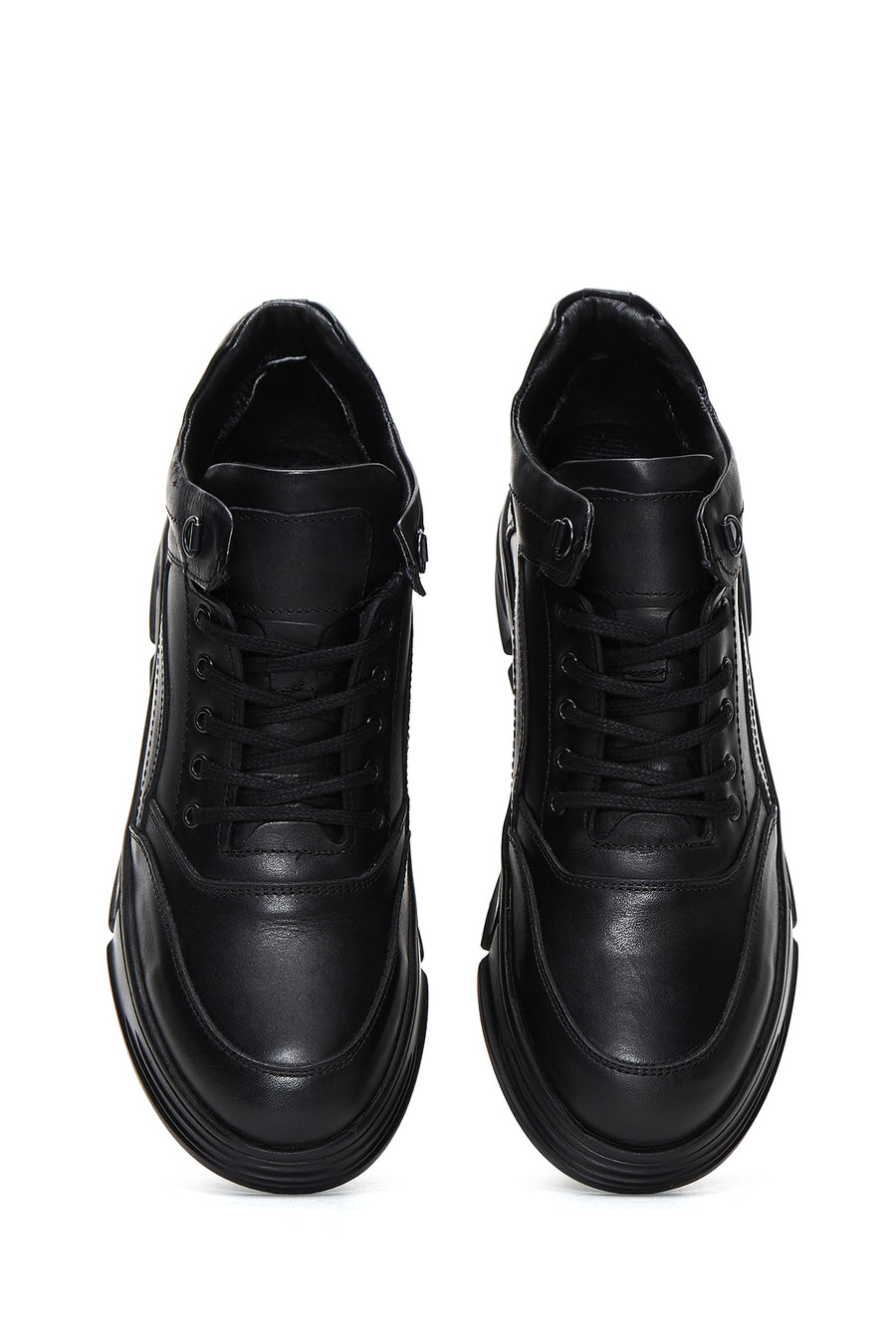 Men's Black Leather Sports Boots