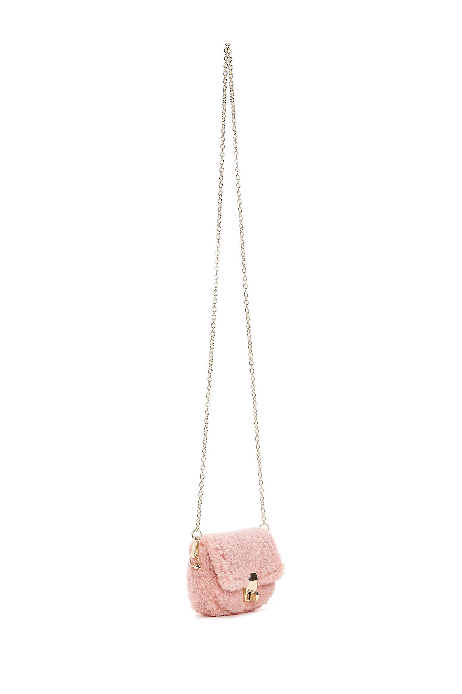 Women's Pink Plush Mini Crossbody Bag