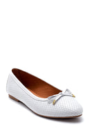 Women's Leather Printed Ballerinas | Derimod