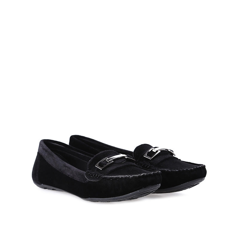Women's Suede Loafer with Buckle