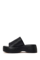 Women's Black Thick Soled Slippers | Derimod