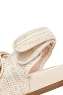 Woman Beige Straw Sandals | Derimod