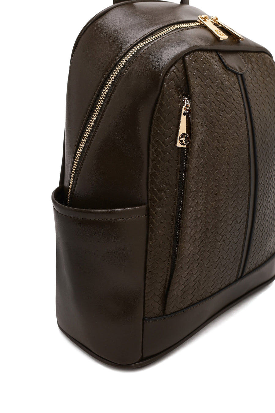 Woman Khaki Printed Casual Backpack