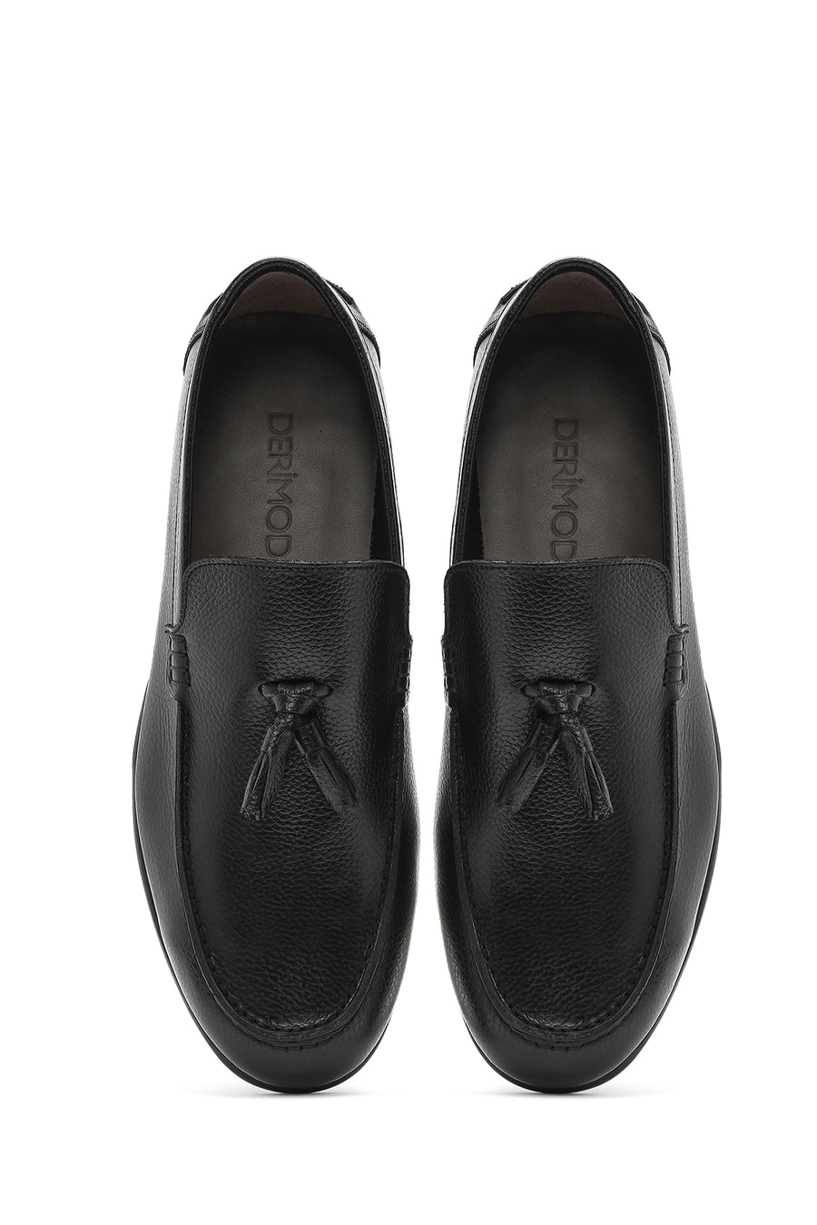 Men's Black Tasseled Leather Casual Loafer