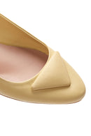 Women's Beige Leather Open-Back Ballerinas | Derimod