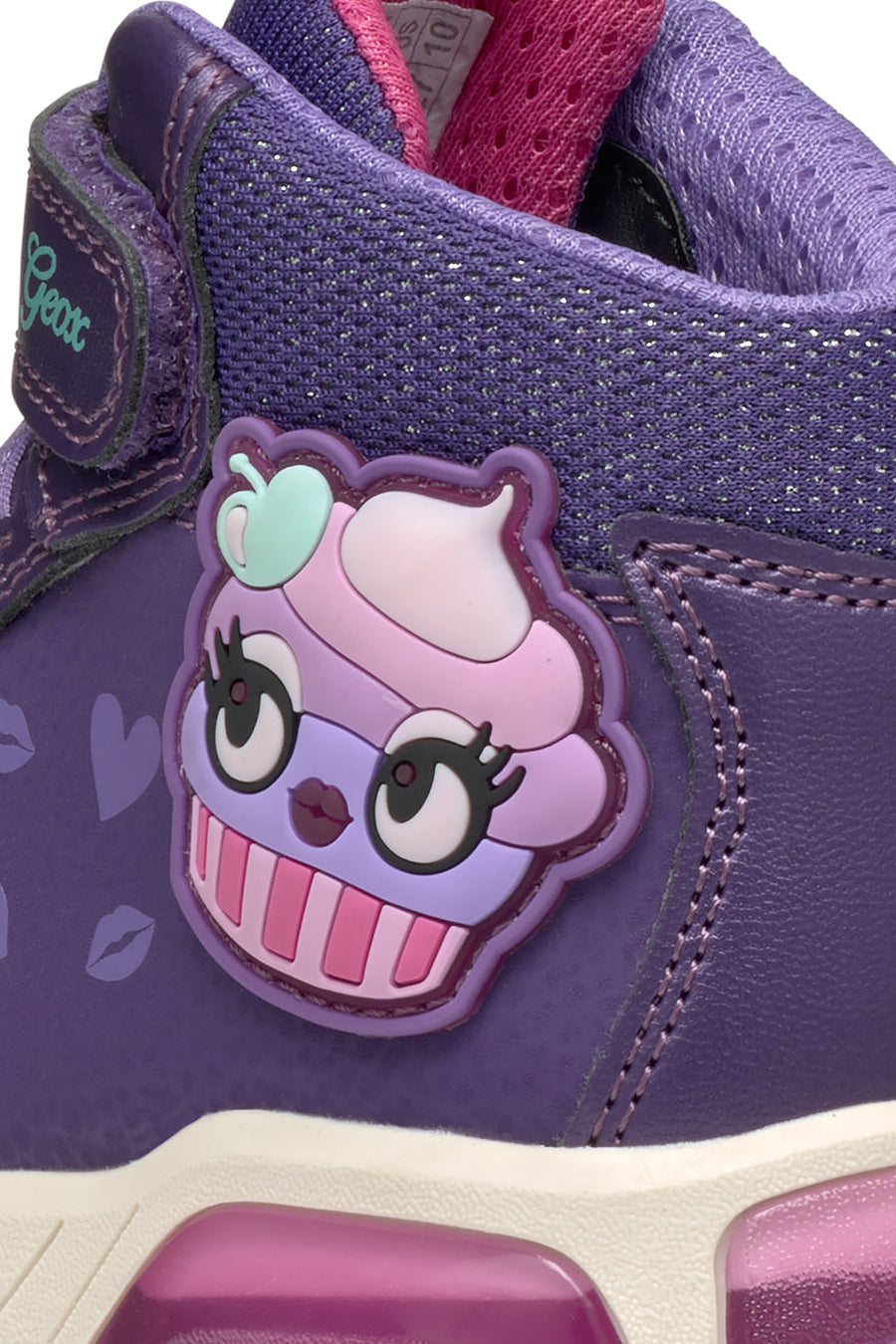 Geox Girls Purple Girl Lace-Up Ankle Sneakers