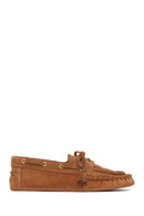 Women's Tan Tassel Suede Leather Loafer | Derimod