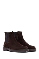 Men's Brown Suede Leather Chelsea Boots | Derimod