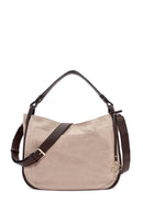 Women's Gray Long Strap Suede Shoulder Bag | Derimod