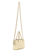 Woman Yellow Long-Strap Quilted Mini Crossbody Bag | Derimod