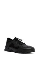 Men's Black Lace-up Leather Sneaker | Derimod