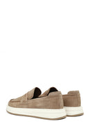 Erkek Bej Süet Deri Casual Loafer | Derimod