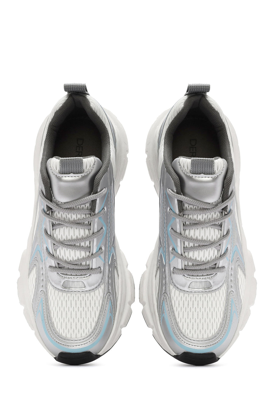 Women's Blue Chunky Sole Lace-Up Sneakers