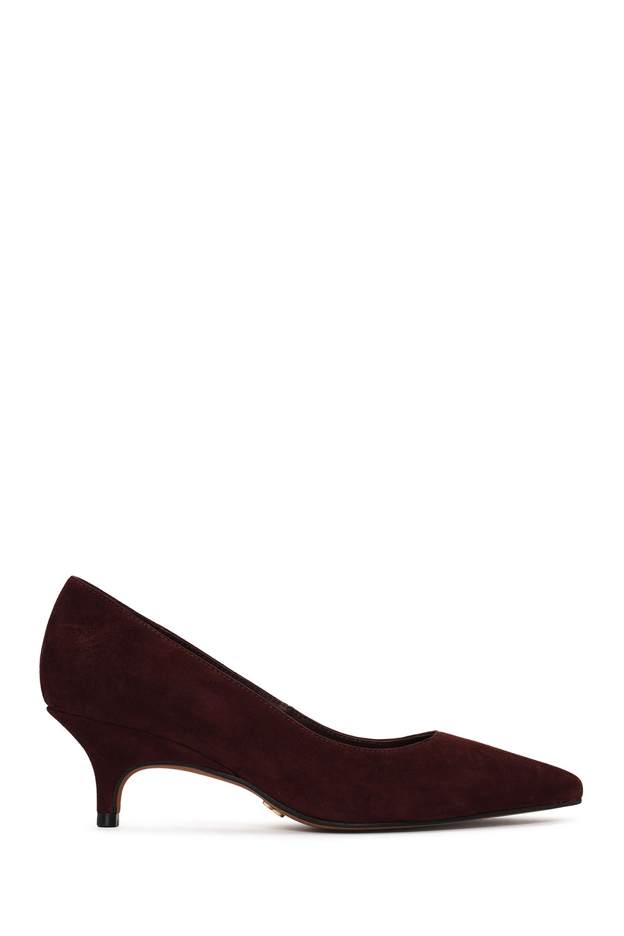 Kadın Bordo Kısa İnce Topuklu Süet Deri Stiletto AF528000DS | Derimod