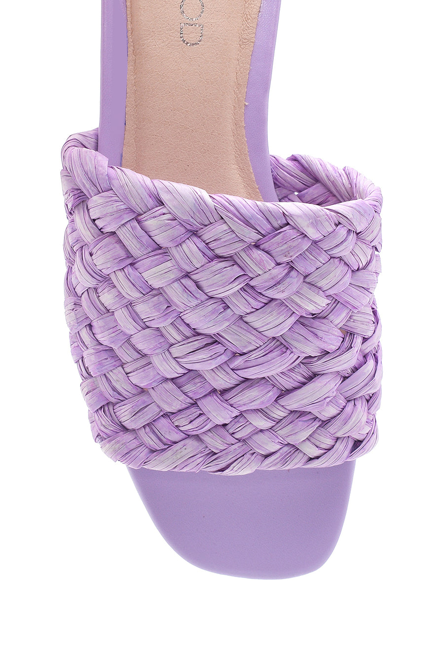 Women's Purple Straw Flat Slippers