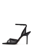 Women's Black Ankle Buckle High Thin Heel Sandals | Derimod