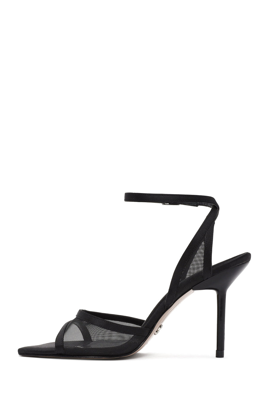 Women's Black Ankle Buckle High Thin Heel Sandals