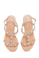 Kadın Bej Taşlı Sandalet | Derimod