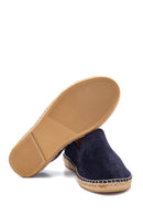 Men's Navy Blue Suede Leather Espadrille | Derimod