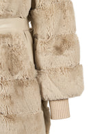 Pinzolo Woman White Belted Teddy Coat | Derimod
