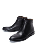 Men's Black Zippered Classic Leather Boots | Derimod