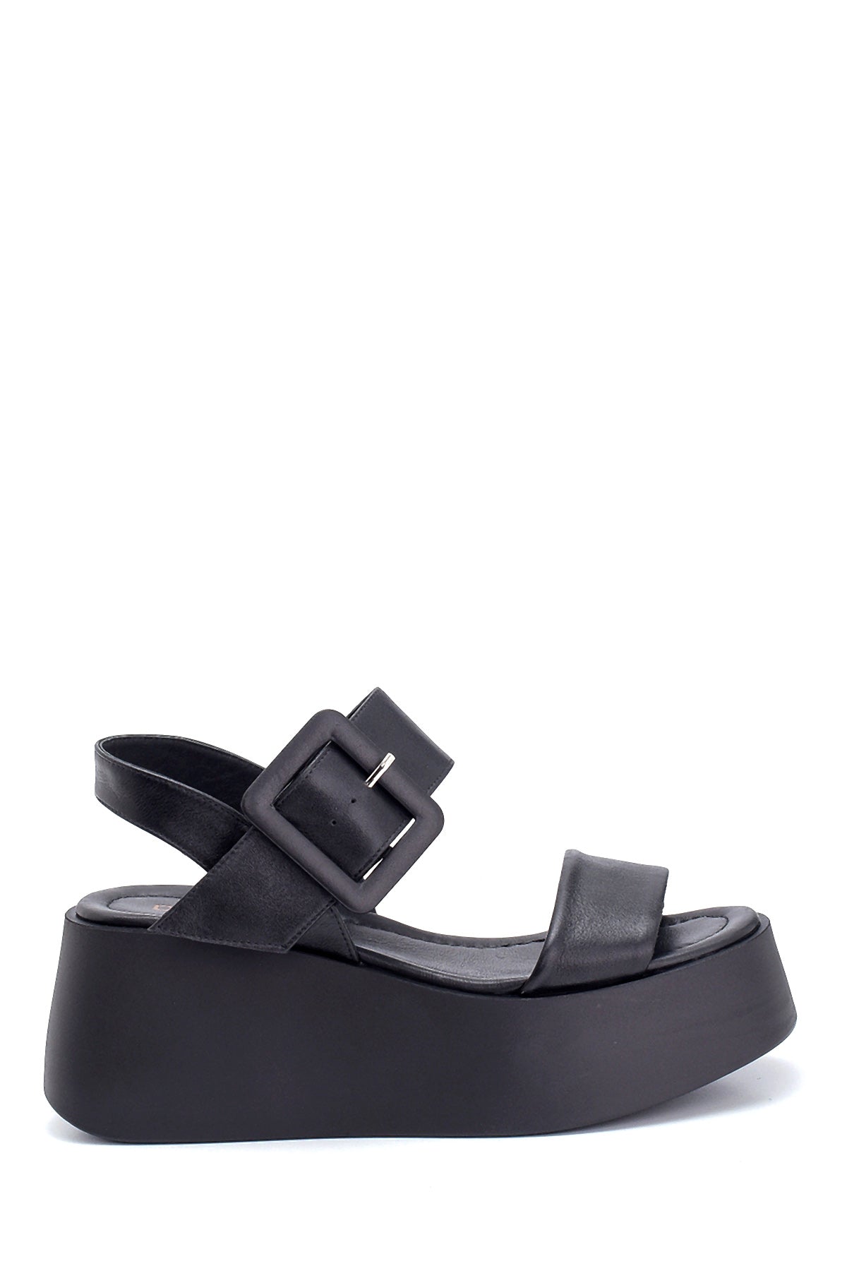 Women's High-Sole Leather Sandals 21SFD141218 | Derimod