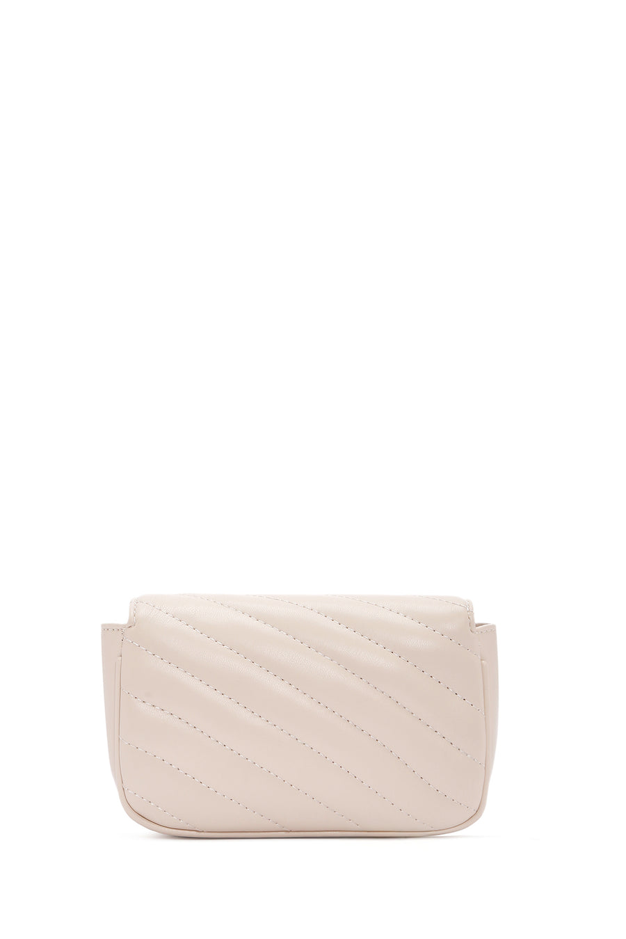 Women's Cream Long Strap Quilted Mini Crossbody Bag