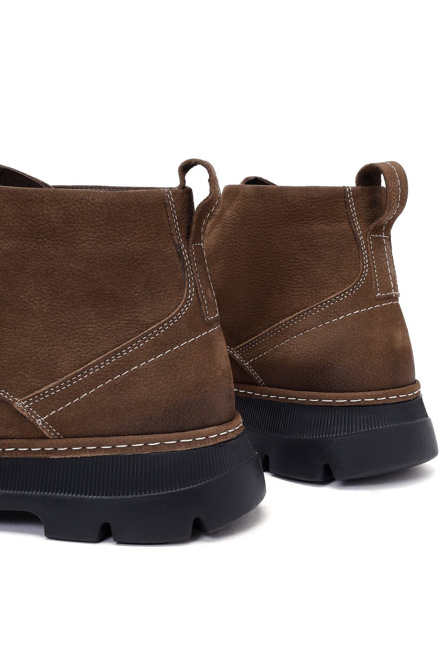Men's Brown Lace-up Nubuck Leather Casual Boot