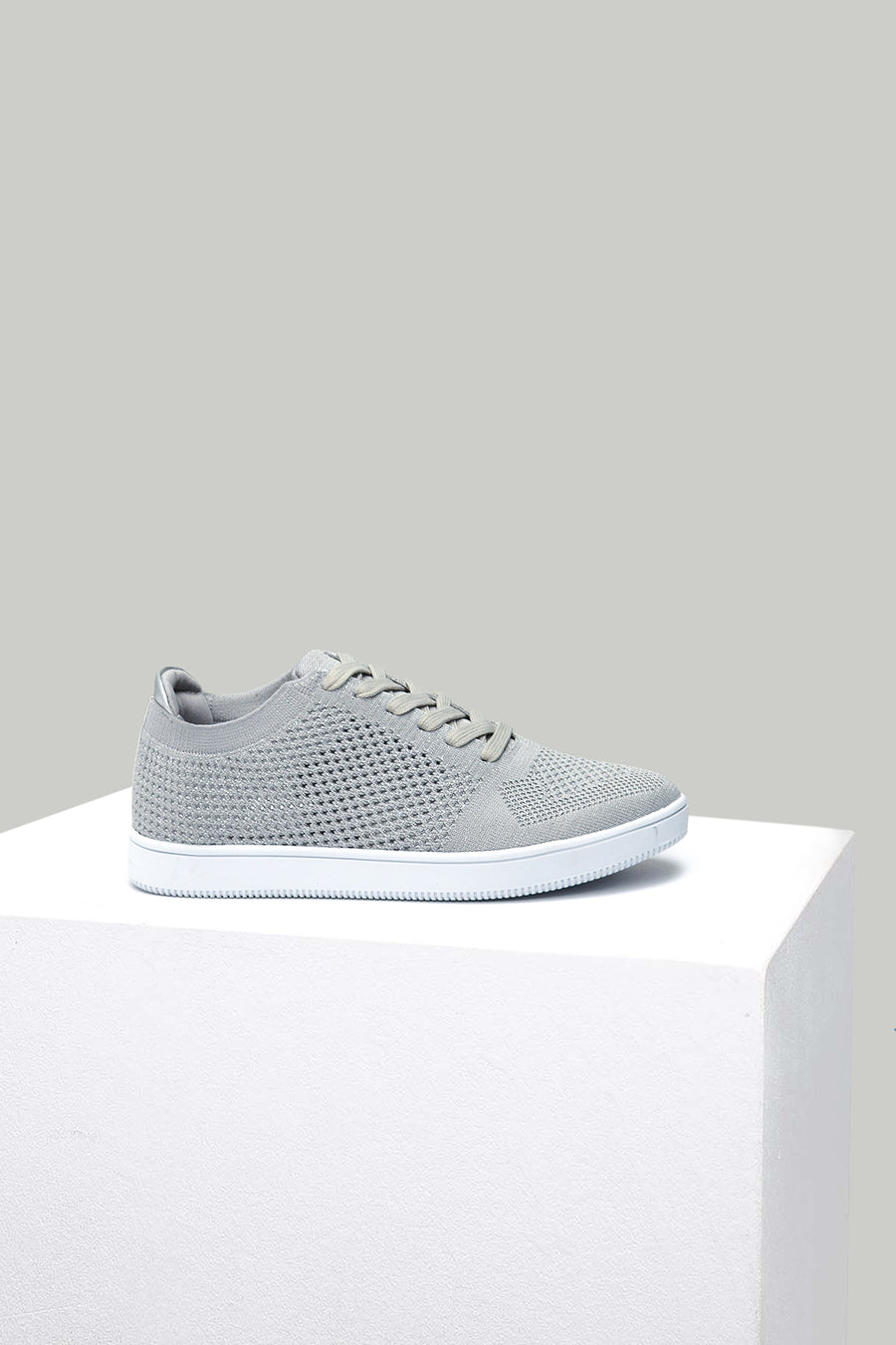 Silver Fabric Women's Sneaker