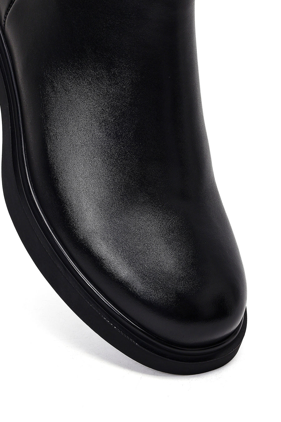Women's Black Zipper Boots