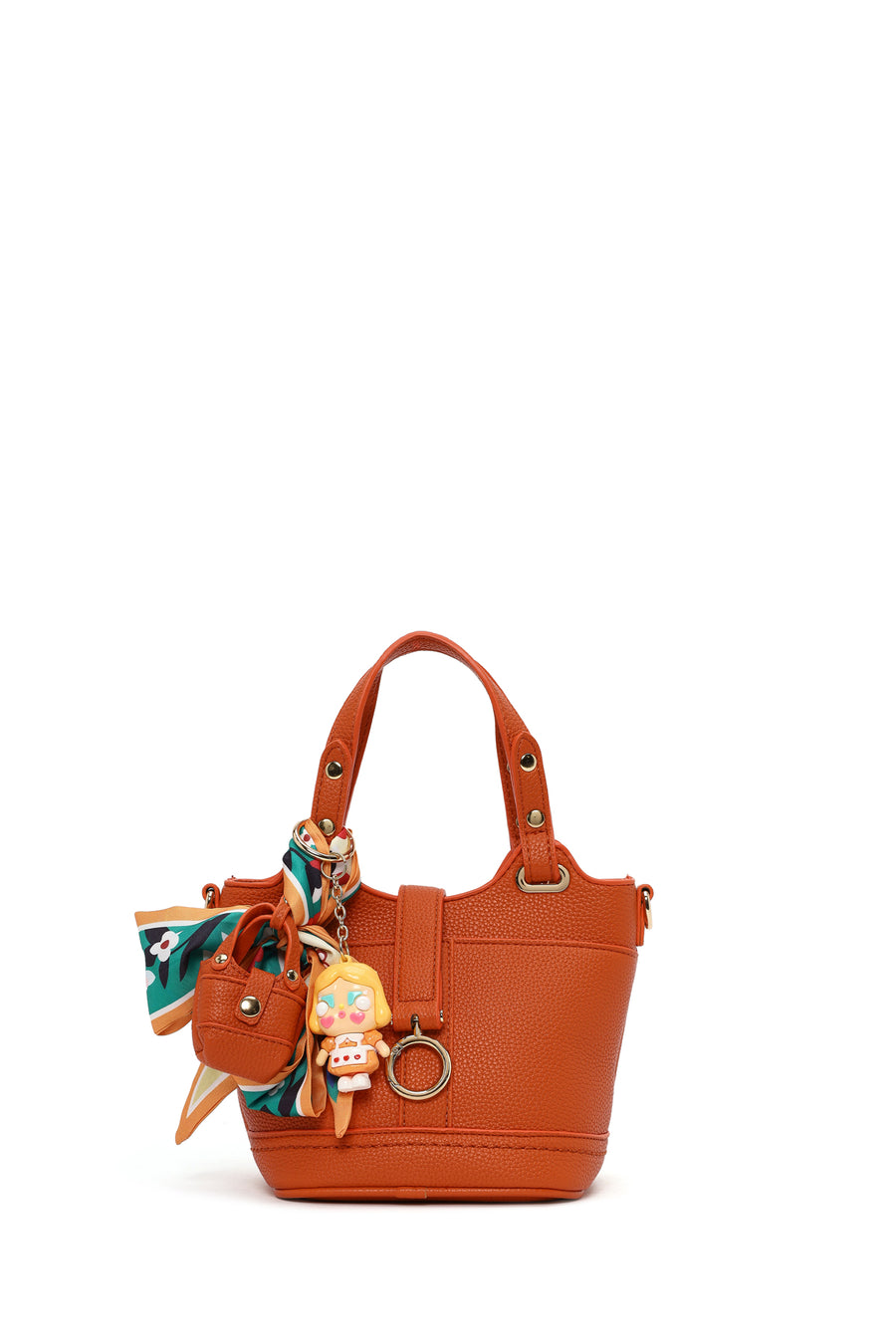 Woman Orange Long-Strap Mini Shoulder Bag