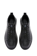 Male Black Lace-Up Leather Sneaker | Derimod
