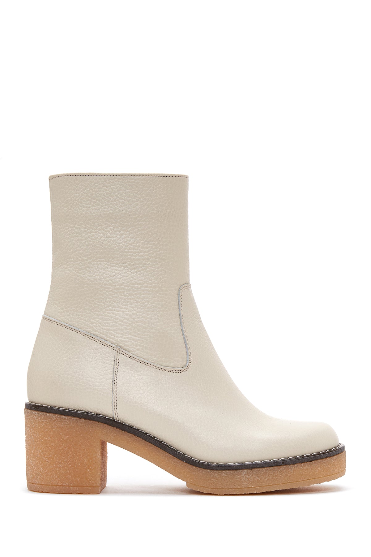 Women's Leather Zippered Heeled Boots 22WFD1513FT | Derimod