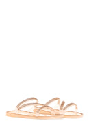 Women's Pink Jelly Transparent Stone Flat Slippers | Derimod