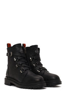 Harley Davidson Woman Black Camiel Zip Closure Leather Boots | Derimod