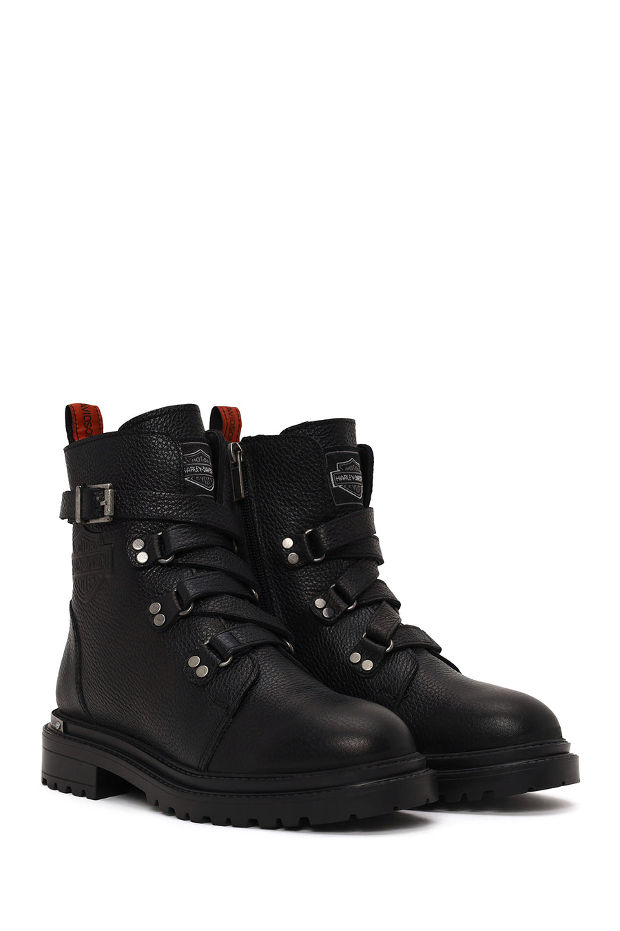 Harley Davidson Woman Black Camiel Zip Closure Leather Boots