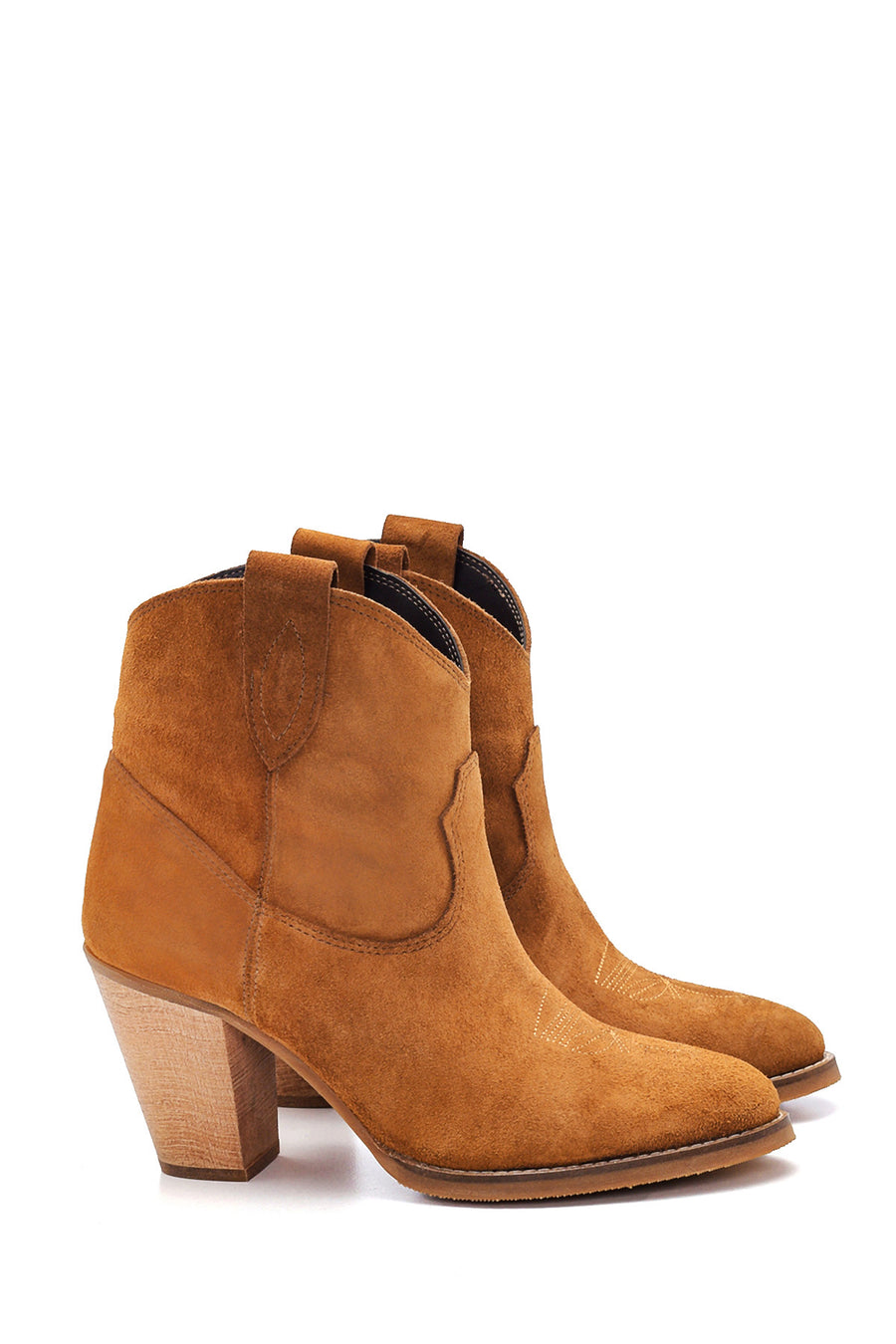 Women's Suede Cowboy Heeled Boots