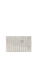 Woman Silver Chain-Strap Stone-Embellished Evening Bag | Derimod