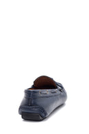 Men's Navy Blue Leather Casual Loafer | Derimod
