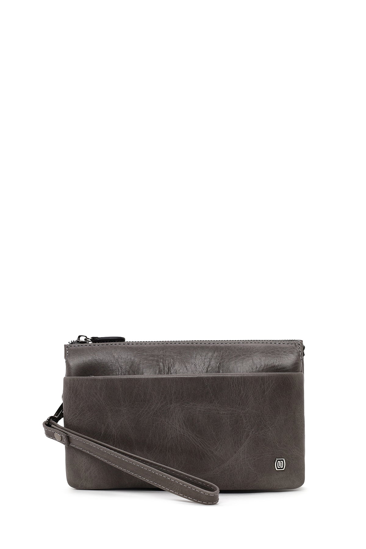 Male Grey Leather Handbag 25WBD3542CR | Derimod