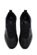 Women's Black Leather Casual Sneaker | Derimod