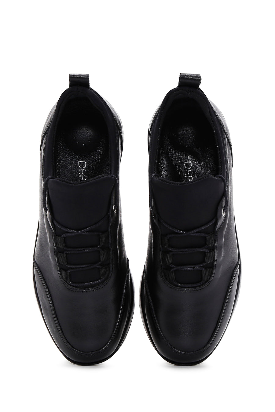 Women's Black Leather Casual Sneaker