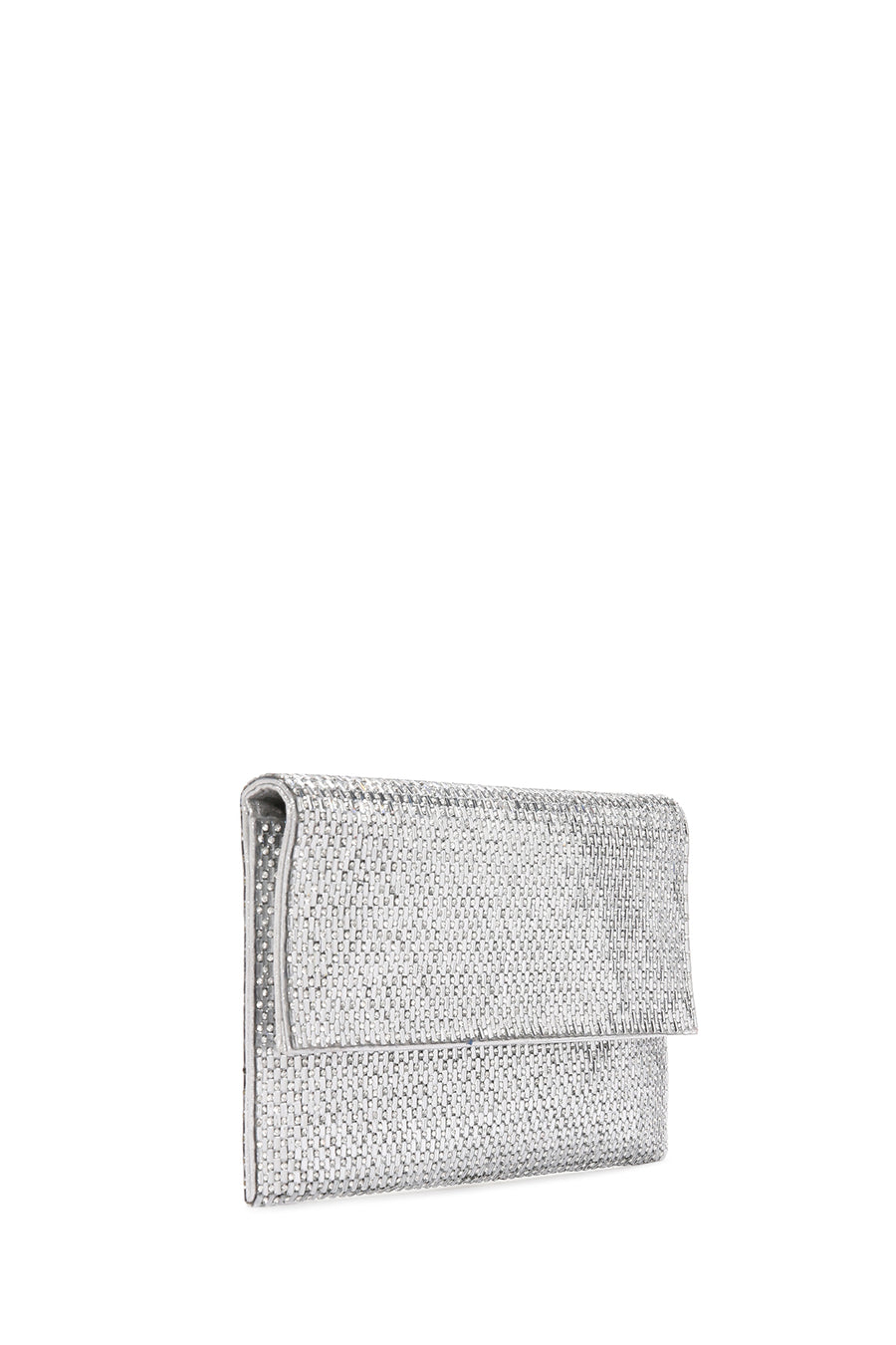 Woman Silver Chain-Strap Embellished Evening Bag