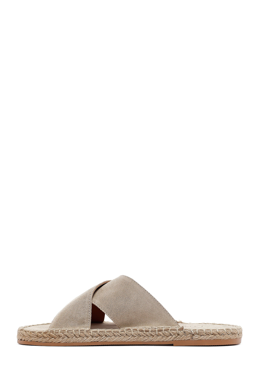 Men's Beige Suede Leather Slippers