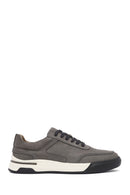 Male Gray Lace-up Nubuck Leather Sneaker | Derimod