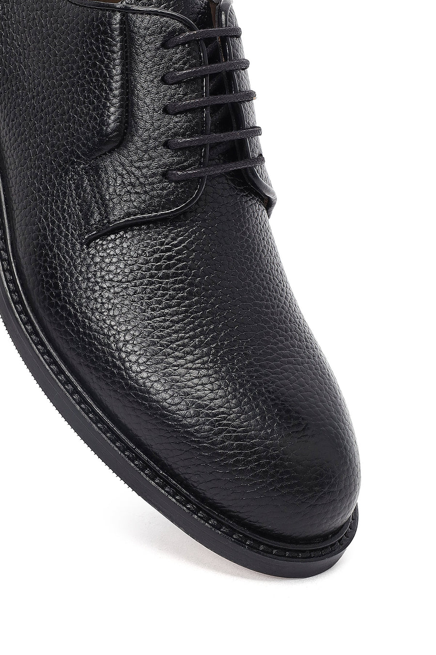 Men's Black Lace-Up Leather Classic Shoes