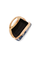 Women's Blue Long Strap Sequin Patterned Mini Box Clutch Bag | Derimod