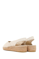 Women's Cream Thick-Soled Leather Espadrilles | Derimod