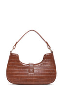 Women's Brown Long Strap Crocodile Handbag | Derimod